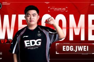 EDG官方：iG辅助选手Jwei正式加入EDG 成为EDG骑士团的一员！ 配图