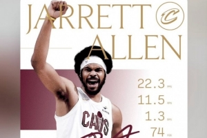 月最佳？阿伦转发二月数据：场均22.3分11.5板1.3帽 命中率74% 配图