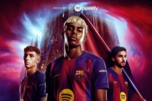 背水一战！巴萨发布对马竞次回合海报：亚马尔、费兰、费尔明出镜 配图