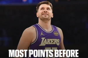 东契奇27岁前总得分历史第四多 仅次于詹姆斯、杜兰特和安东尼 配图