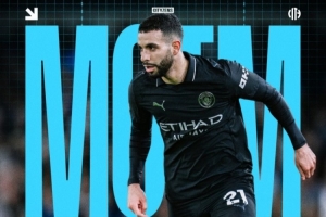 送出助攻,曼城官方:艾特·努里当选1-0小胜利兹联队内最佳球员 配图