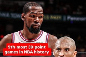 里程悲！杜兰特生涯30+场次超科比&独居历史第五 仅次詹乔帅龙 配图