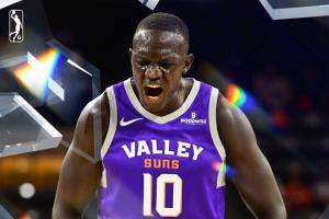 好兄弟~太阳10号秀马卢阿奇G联盟轰24分17板 2米16秀砸板接球暴扣 配图