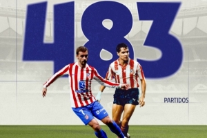 483场!格列兹曼追平雷诺内斯,并列马竞队史出场第四多 配图