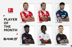 德甲2月最佳球员候选：凯恩、路易斯·迪亚斯、扬·迪奥曼德在列 配图