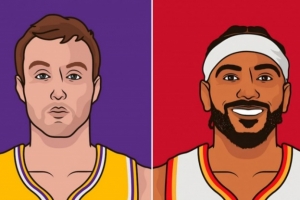 文森特在老鹰场均4.8分&命中率35% 肯纳德在湖人场均10.1分&61% 配图