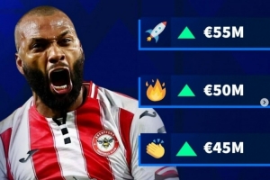 英超射手榜次席，德转预热伊戈尔·蒂亚戈身价上涨，最高5500万欧 配图