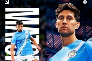 曼城官方晒海报预热对阵诺丁汉森林,斯通斯、鲁本·迪亚斯出镜 配图