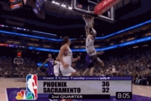 这平筐了吧！杰伦·格林反击空接炸扣2+1打停国王 配图