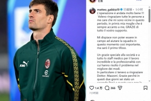 加比亚社媒：我的手术非常成功，很遗憾关键时期无法上场帮助球队 配图