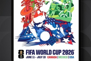 拼贴风格,三位艺术家共同设计!国际足联发布世界杯官方海报 配图