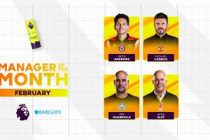 英超2月最佳主帅候选:卡里克、瓜迪奥拉、斯洛特入选 无阿尔特塔 配图