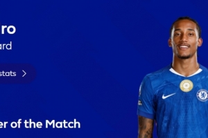 3球1助攻，英超官方：若昂·佩德罗当选切尔西4-1维拉全场最佳 配图