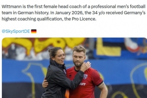 德国首位执教职业男队的女教练，记者：维特曼与因戈尔施塔特续约 配图