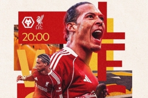 复仇之战！利物浦晒足总杯1/8决赛对阵狼队海报：范戴克领衔 配图