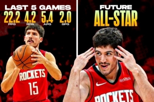 近5战场均22.2分!火媒:谢泼德展现全明星潜质 火箭新星正在崛起 配图