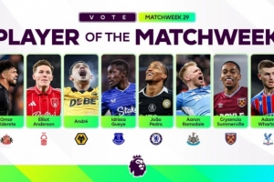 英超第29轮最佳候选:若昂·佩德罗、拉姆斯代尔、亚当·沃顿在列 配图