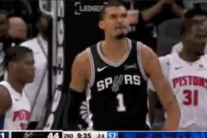 我要打十个！文班点飞防守突破2人补防 顶防上篮不中力压2人补扣 配图