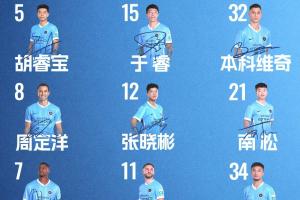 深圳新鹏城客战成都蓉城首发阵容出炉! 配图