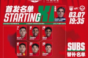 中超联赛第1轮 上海海港VS河南俱乐部彩陶坊首发及替补队员名单 配图