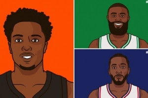 本赛季单场30+5+5+4断+5三分的球员:阿努诺比、伦纳德、布朗 配图