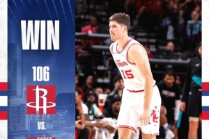 17分6助3帽！火箭官方发布赢球海报：封面人物谢泼德 配图