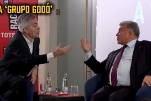 有趣一幕！拉波尔塔和丰特辩论之中突然握手，两人都露出笑容 配图