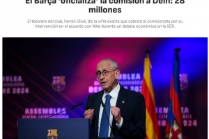 并非5000万！巴萨财务主管：付给耐克协议的经纪人2800万欧佣金 配图