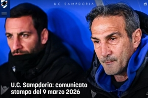 位居意乙降级附加赛区，桑普官方：主帅格雷古奇被解雇 配图