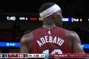 战术鬼才啊！热火砍人战术送罚球为阿德巴约节约时间 配图