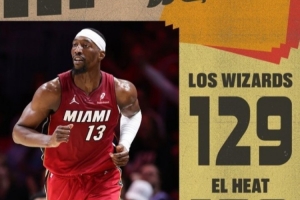 历史纪录的83分！创造多项历史的阿德巴约荣登热火官方赢球海报 配图