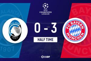 半场-拜仁3-0亚特兰大 奥利塞传射格纳布里、斯坦尼西奇破门 配图