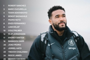 切尔西客战巴黎大名单：詹姆斯、帕尔默领衔，埃斯特旺缺阵 配图