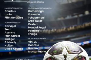 皇马公布战曼城名单：姆巴佩、贝林缺席，维尼修斯、阿诺德在列 配图