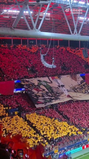 加拉塔萨雷球迷打出Tifo致敬奥斯梅恩已故母亲，球员走向看台感谢 配图