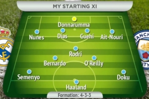 曼晚预测曼城vs皇马首发：哈兰德对决维尼修斯，居莱尔伪9号 配图