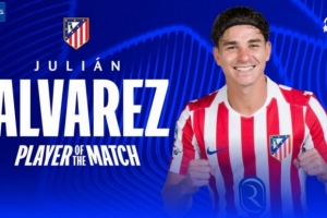 2球1助！阿尔瓦雷斯当选马竞vs热刺全场最佳球员 配图