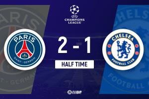 半场-巴黎暂2-1切尔西 登贝莱一条龙破门巴尔科拉建功 配图