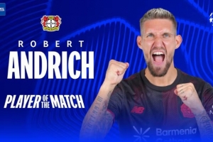 打进本队唯一进球!安德里希当选勒沃库森1-1阿森纳一役全场最佳 配图