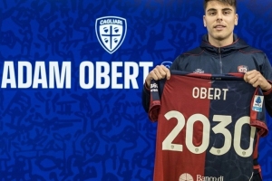 官方:卡利亚里后卫亚当·奥伯特正式续约至2030年 配图