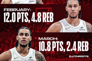 15.8→14.7→12.0→10.8!杰伦·泰森近4个月场均得分递减 配图