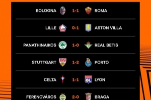 欧联杯1/8决赛首回合赛果：五大联赛球队仅维拉取胜 配图