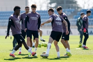 皇马官方：米利唐参加部分合练，姆巴佩、贝林厄姆等人继续恢复 配图