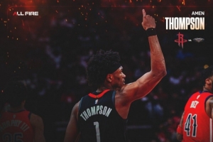 双核驱动!火箭官推发布杜兰特和阿门·汤普森本场数据海报 配图