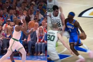 怒批SGA！美媒批评杰伦·布朗玩双标：他也有“不是篮球的动作” 配图