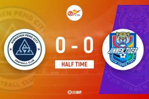 半场-新鹏城暂0-0津门虎 双方共3射正+4人染黄奥乌苏屡突破造险 配图