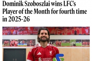 索博斯洛伊当选利物浦2月队内最佳，本赛季第四次获此荣誉 配图
