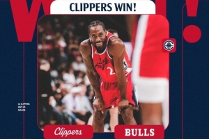 砍下全场最高28分!快船官方晒赢球海报:伦纳德满脸笑容上封面 配图