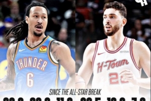 全明星后数据：杰林20.8+11.8+4.3+三分50% 申京18.9+7.9+6.1+27% 配图