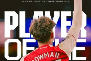 前途光明！16岁道曼当选本轮英超阿森纳队内最佳球员 配图